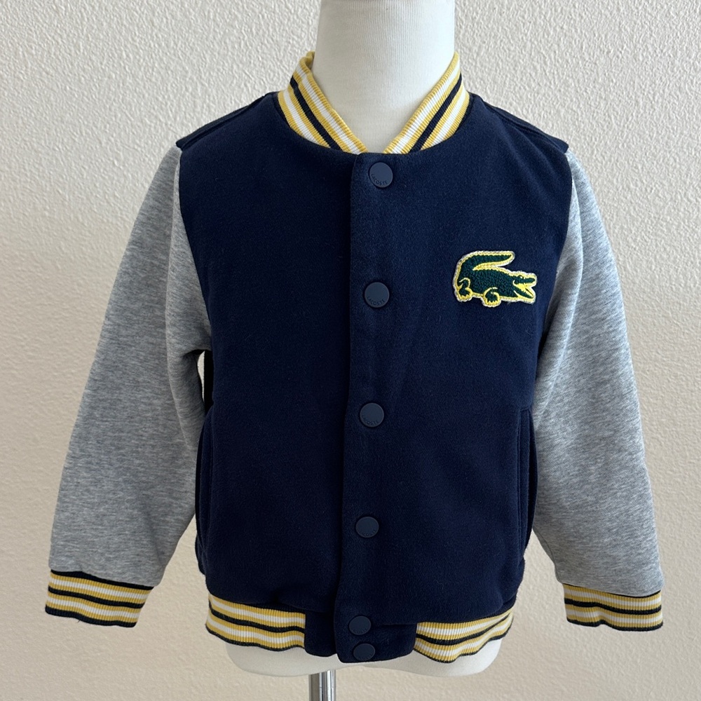 Lacoste Kids Crocodile Patch Two-Tone Fleece Bomber